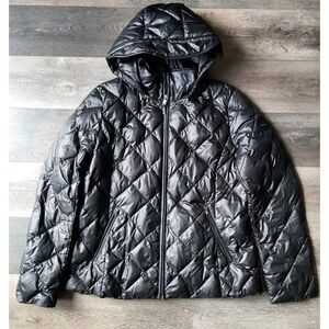 Lauren Ralph Lauren Diamond Quilted Waterfowl Down Jacket Hooded Black SZ‎ LARGE
